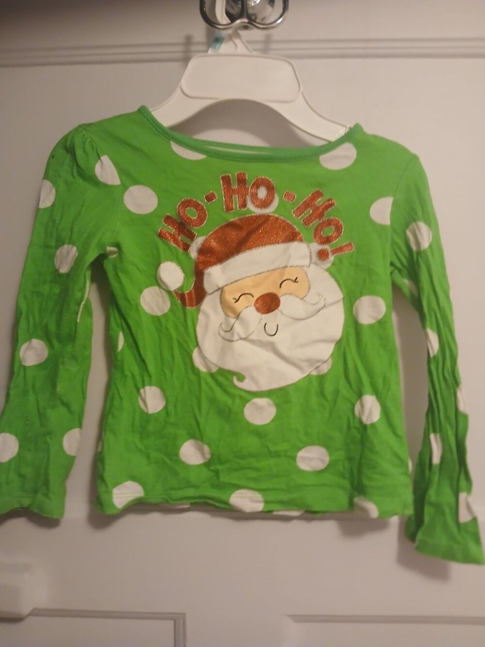 Jumping Beans Girls 6 Green Santa Shirt